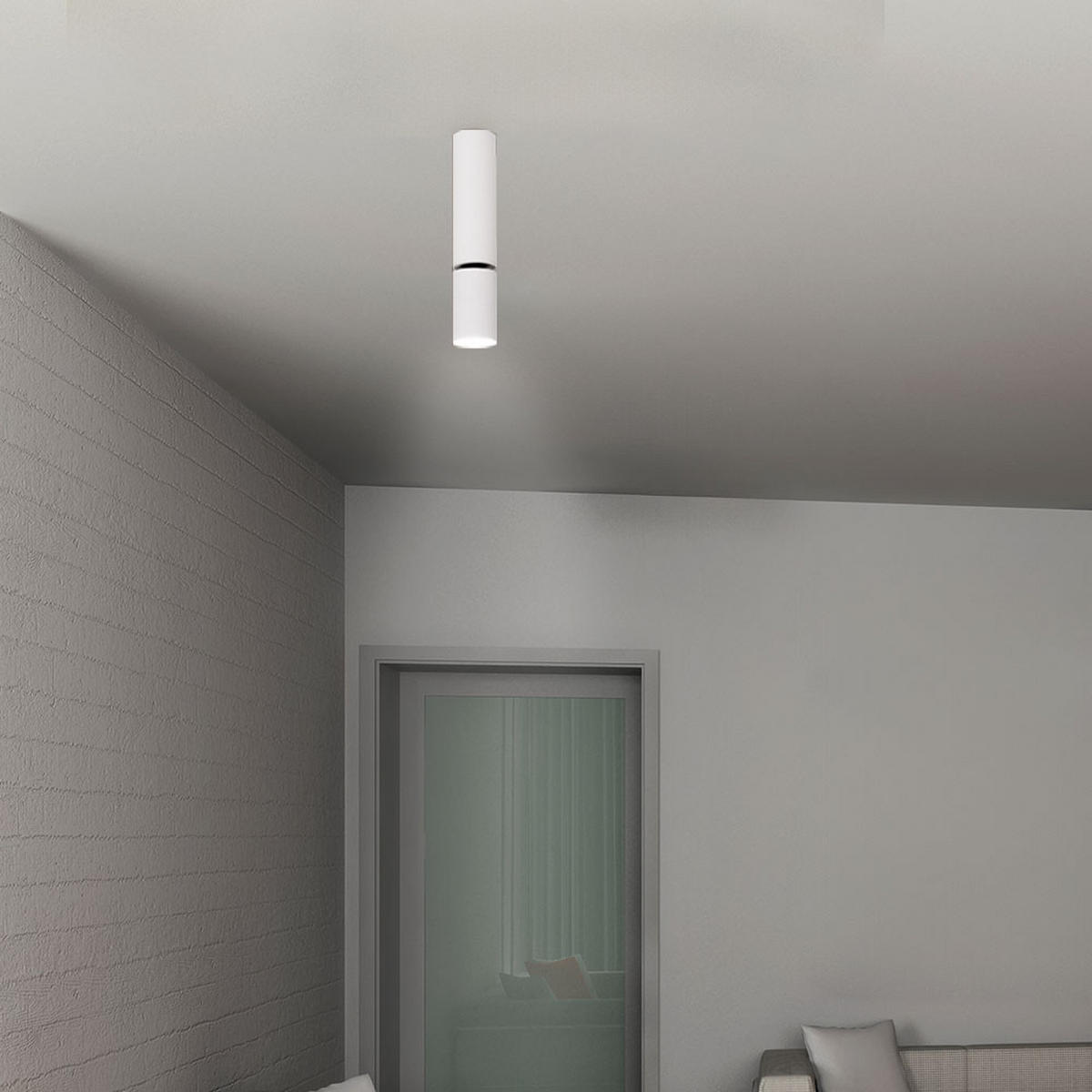 LED DECKENLEUCHTE Aluminium Weiß Schwenkbar - Weiß, Metall (4.5/4.5/23cm) - Globo Lighting