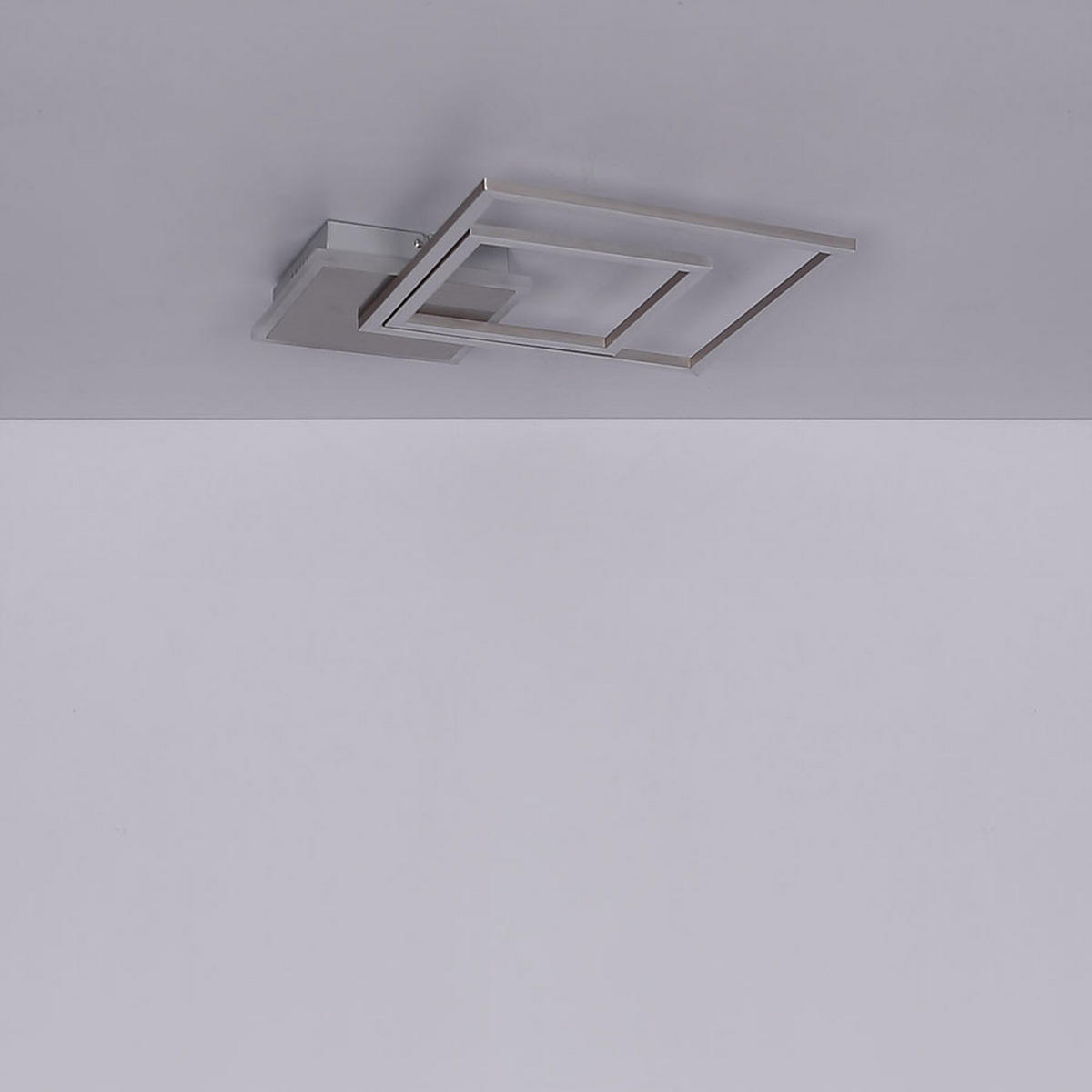 LED DECKENLEUCHTE MUNNI Silber Nickel-matt - Silberfarben, Metall (37/37/5.5cm) - Globo Lighting