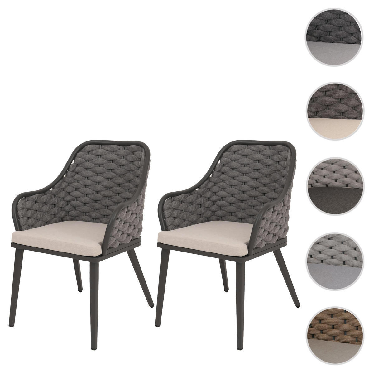 GARTENSTUHL Anthrazit, Beige - Anthrazit/Beige, Textil (59/84/63cm) - MCW