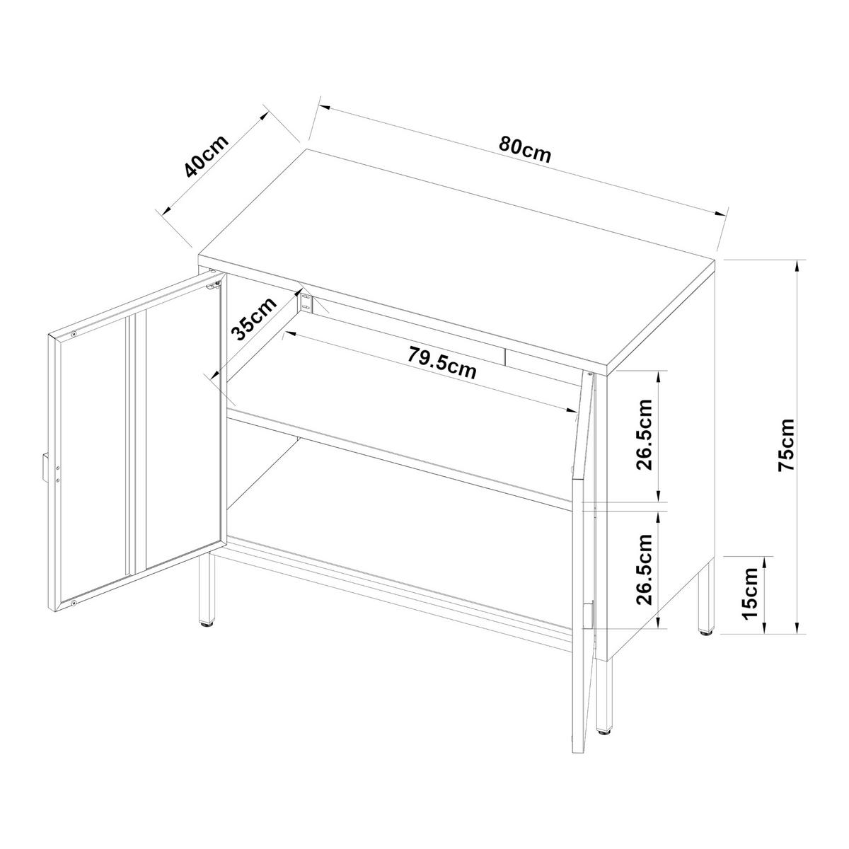 AKTENSCHRANK Hailuoto - Hellgrau, Metall (80/75/40cm) - [en.casa]