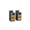 NACHTTISCH Monty Anthrazit/Goldkraft Eiche 25 x 59.1 cm 2er Set - Anthrazit/Eiche Wotan, Holzwerkstoff (25/59.1/32.3cm) - Vicco
