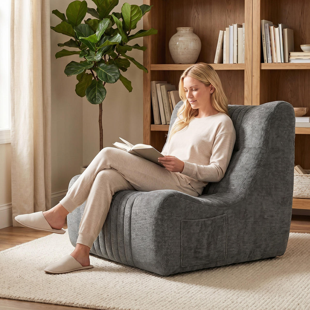 SOFA Hellgrau 90.0/80.0/76.0cm - Hellgrau, Textil (80/76/90cm)