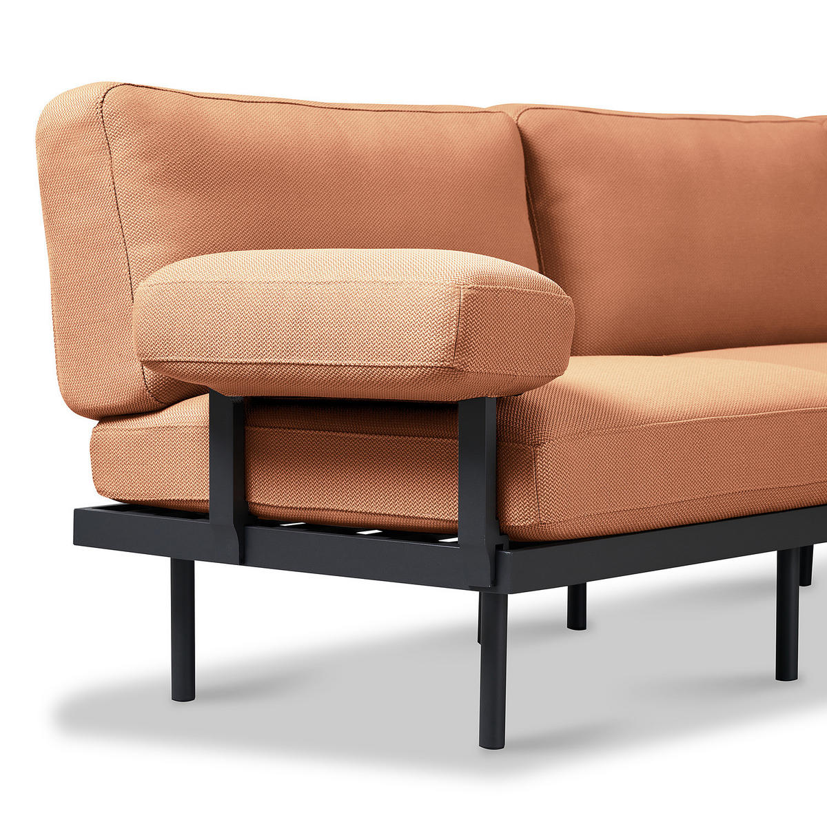 OUTDOOR-ECKSOFA - Rosa, Textil/Metall (273/80/273cm) - home24