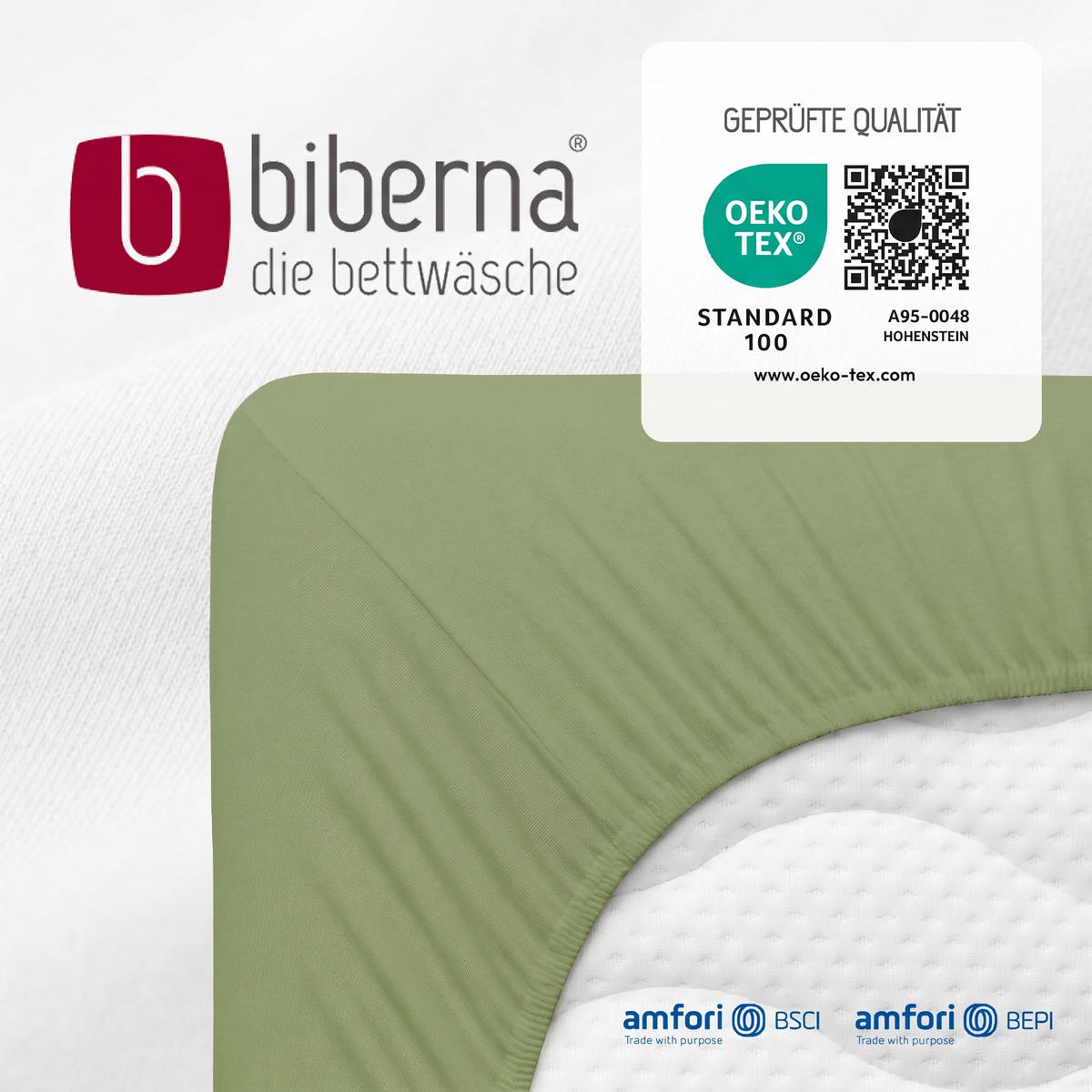 SPANNBETTTUCH Deluxe Jersey fichte, 90x190 cm - 100x220 cm - Dunkelgrün, Textil (100/220cm) - biberna