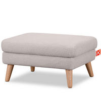 SITZHOCKER TAGIO Pouffe, hellgrau - Hellgrau/Braun, Buchenholz/Textil (65/46/80cm) - KONSIMO®