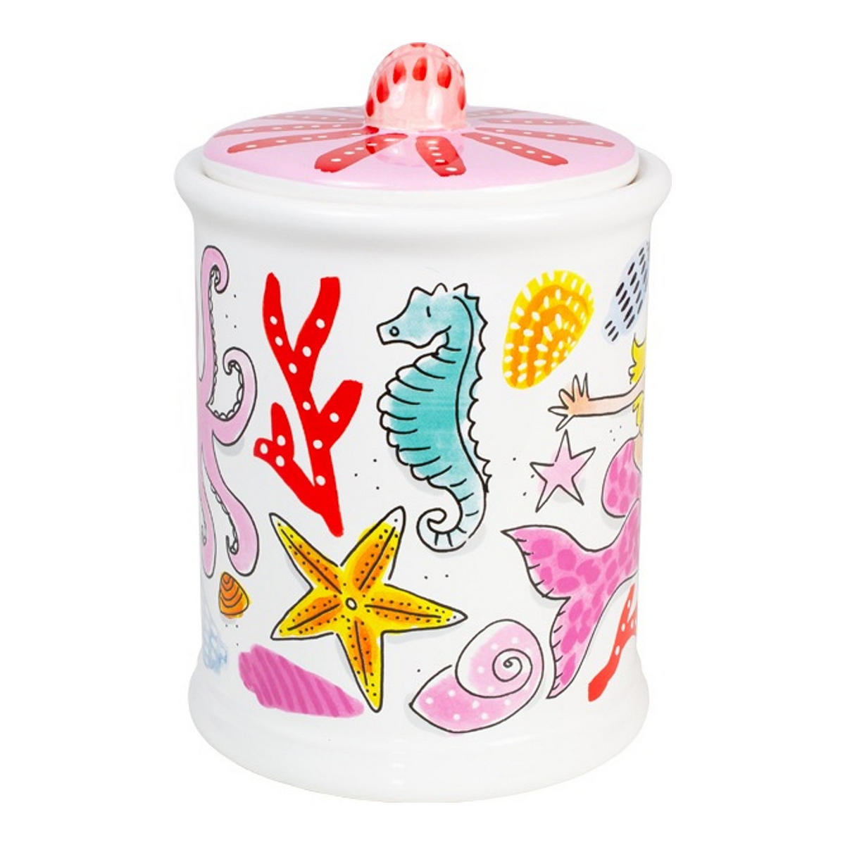VORRATSDOSE Muschel in Bunt - 17,5cm - Multicolor, Keramik (12.5/17.5/12.5cm) - Blond Amsterdam