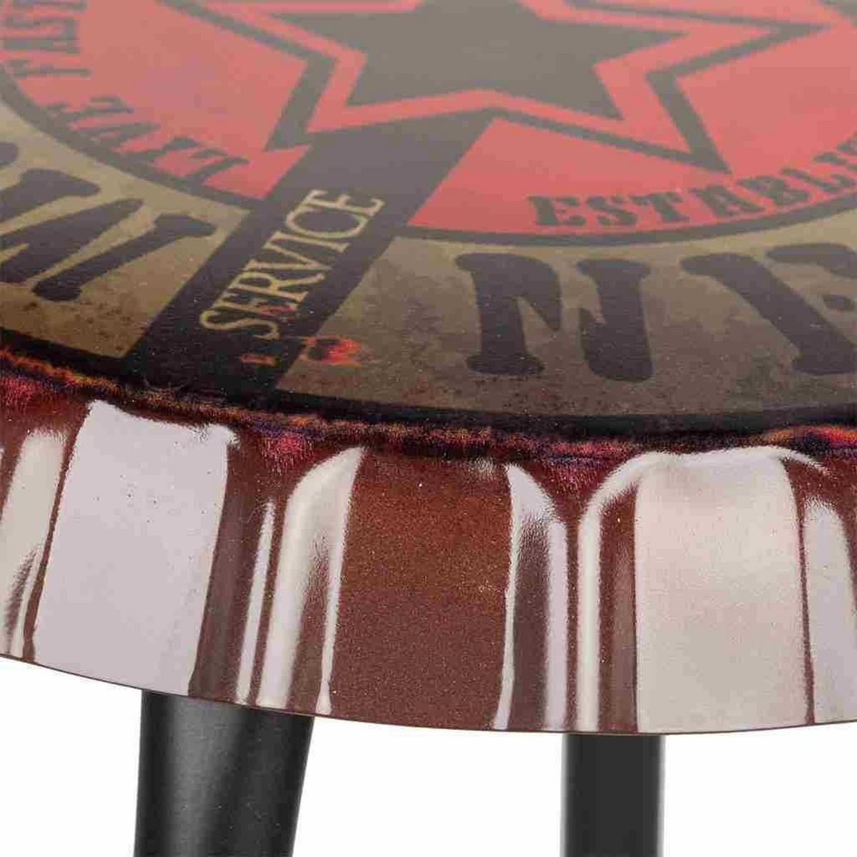 BARHOCKER aus Metall, schwarz, 35x46cm - Rot, Metall (35/46/35cm) - Wanderlust