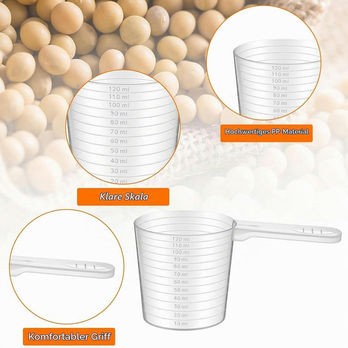 MESSBECHER 2-teiliges Set 120 ml transparent - Transparent, Kunststoff (0.12L)
