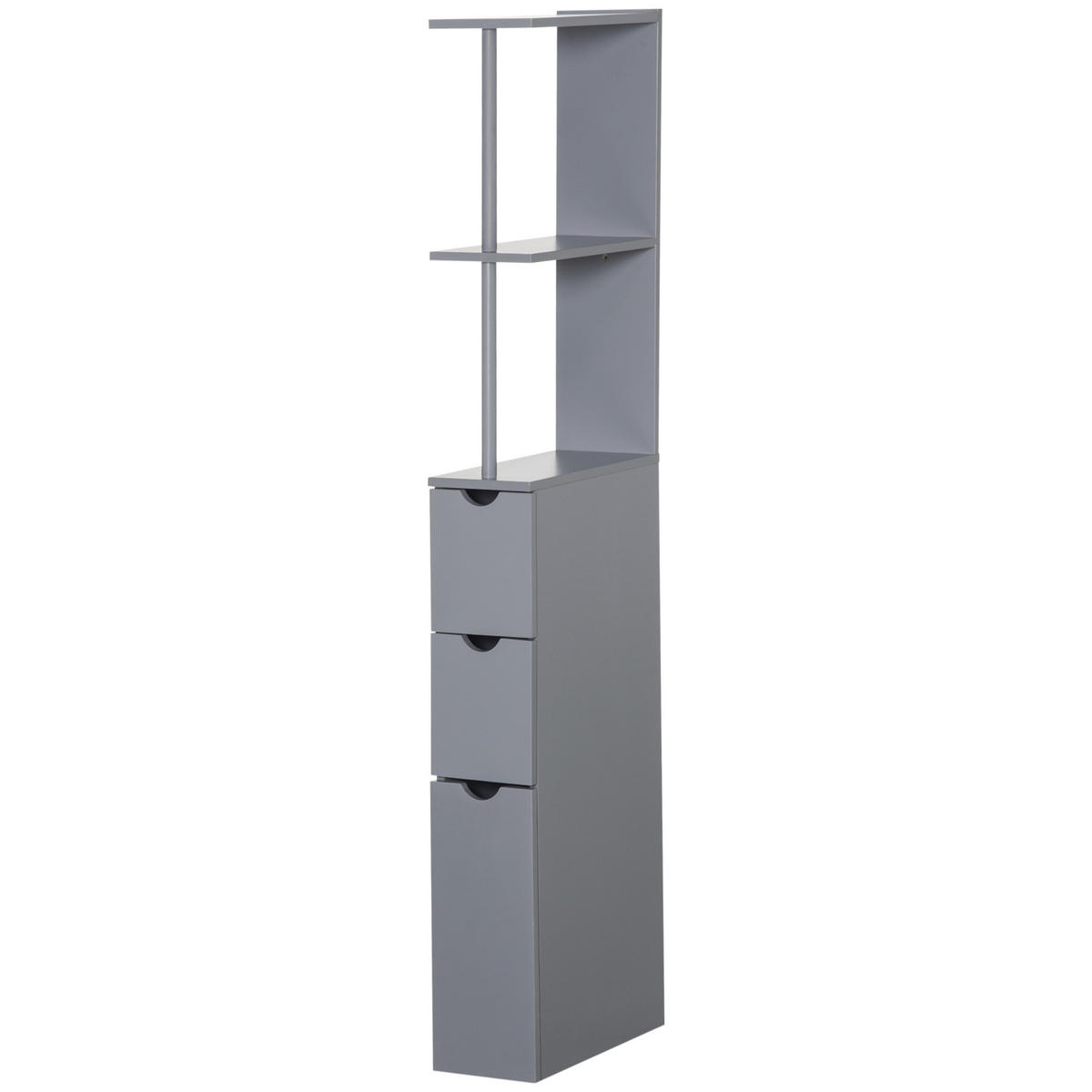 HOCHSCHRANK DE-12506 15/33/137 cm Grau - Grau, Holzwerkstoff (15/136.8/33cm) - ComfortXL