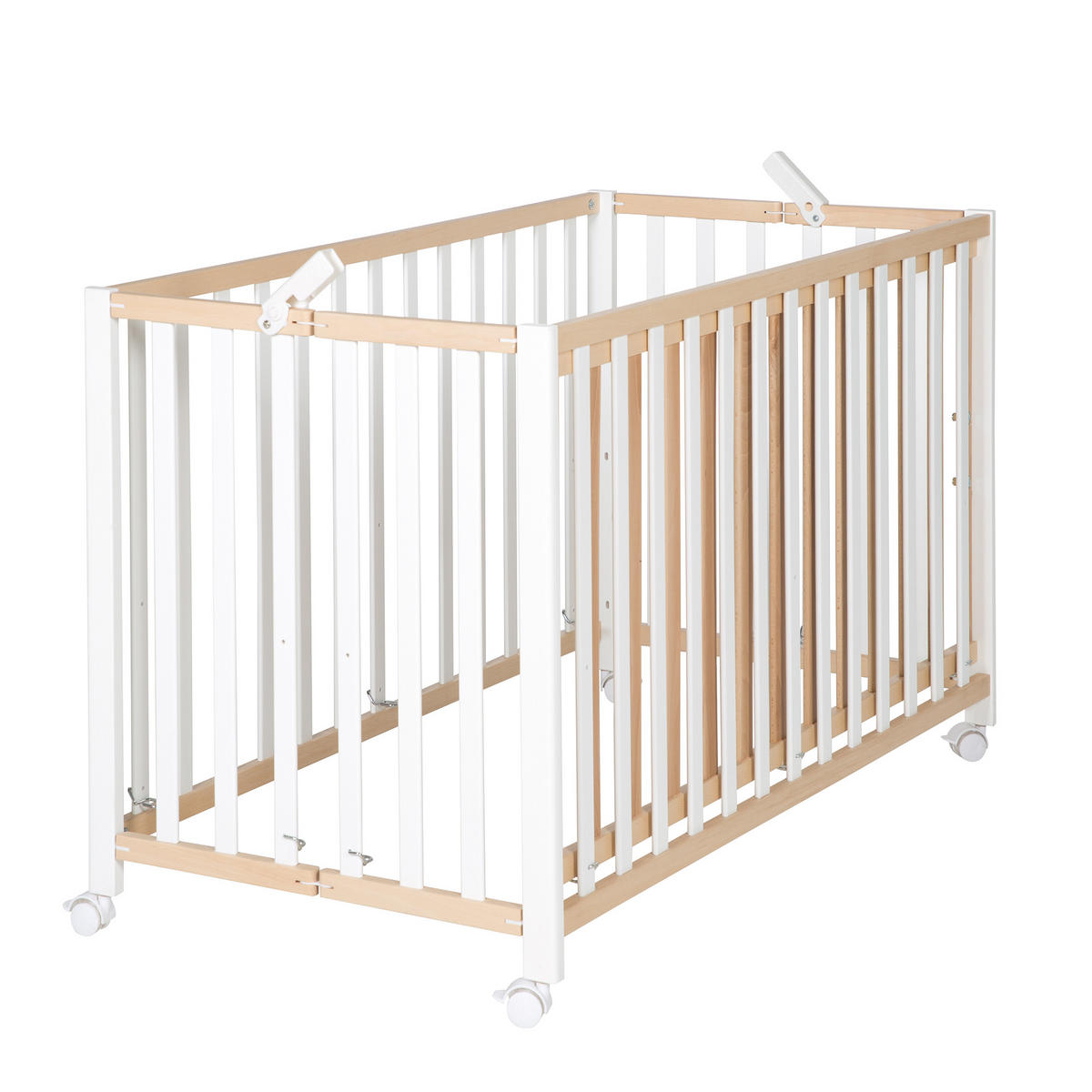 KLAPPBETT 60x120 cm bicolor - Weiß/Naturfarben, Holzwerkstoff (60/120cm) - Roba