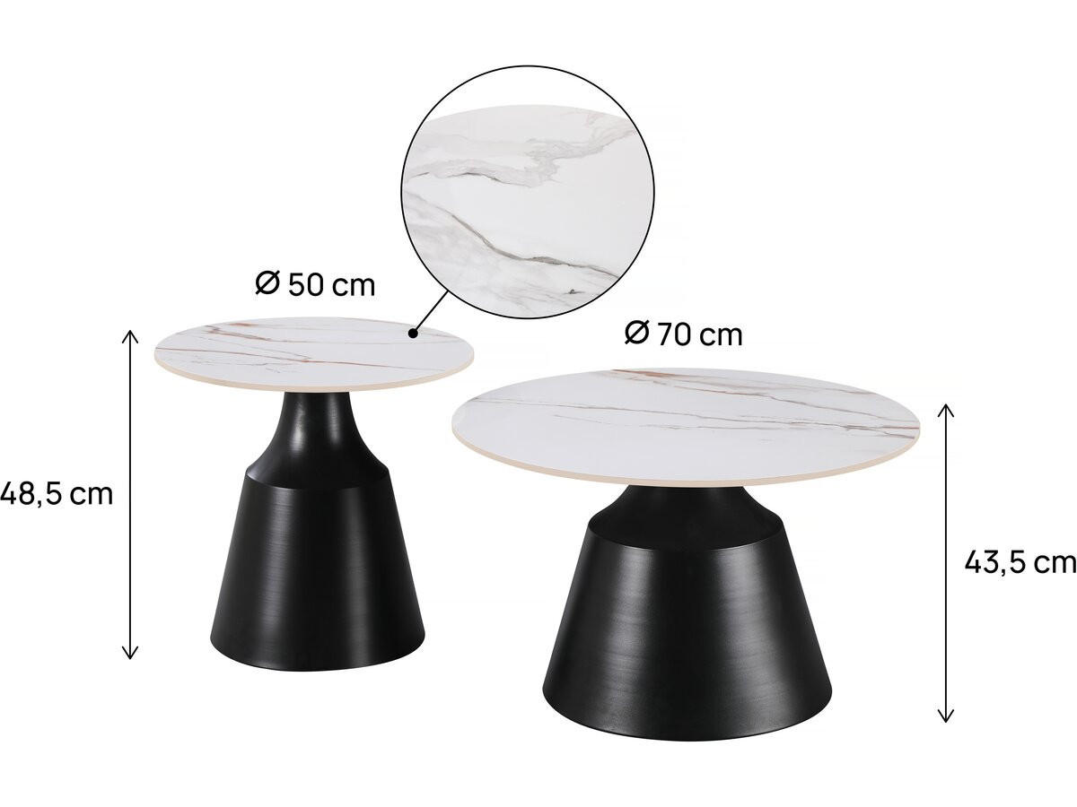 COUCHTISCH vulca Weiß - Weiß, Keramik (70/70/43cm) - Habitat Garten