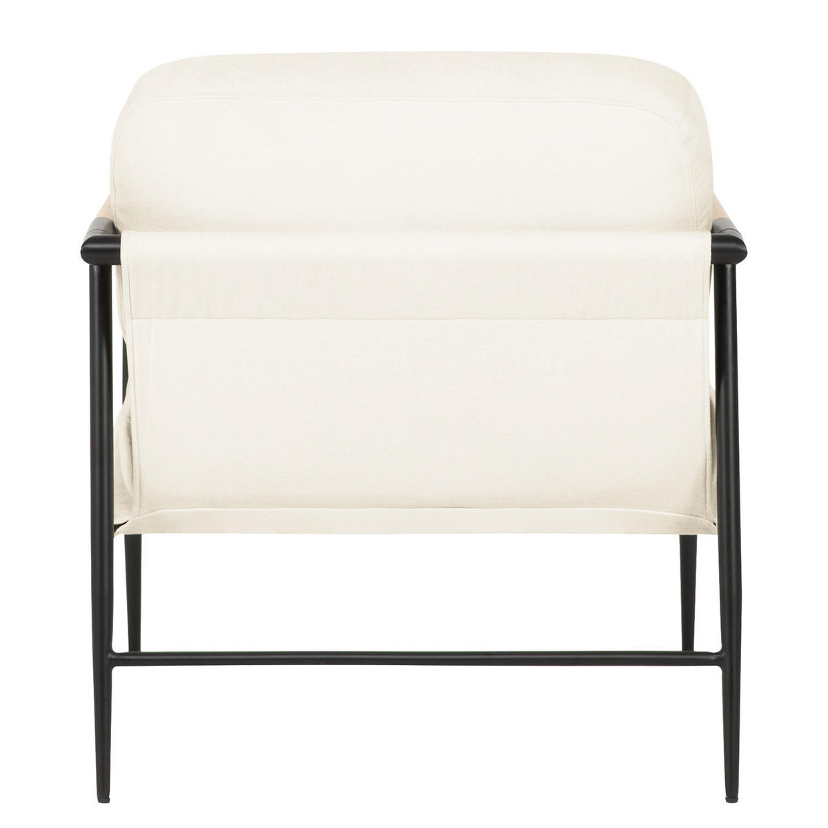 LOUNGESESSEL - Creme / Schwarz - Webstoff / Eisen - Creme/Schwarz, Textil/Metall (70/81/73cm) - home24