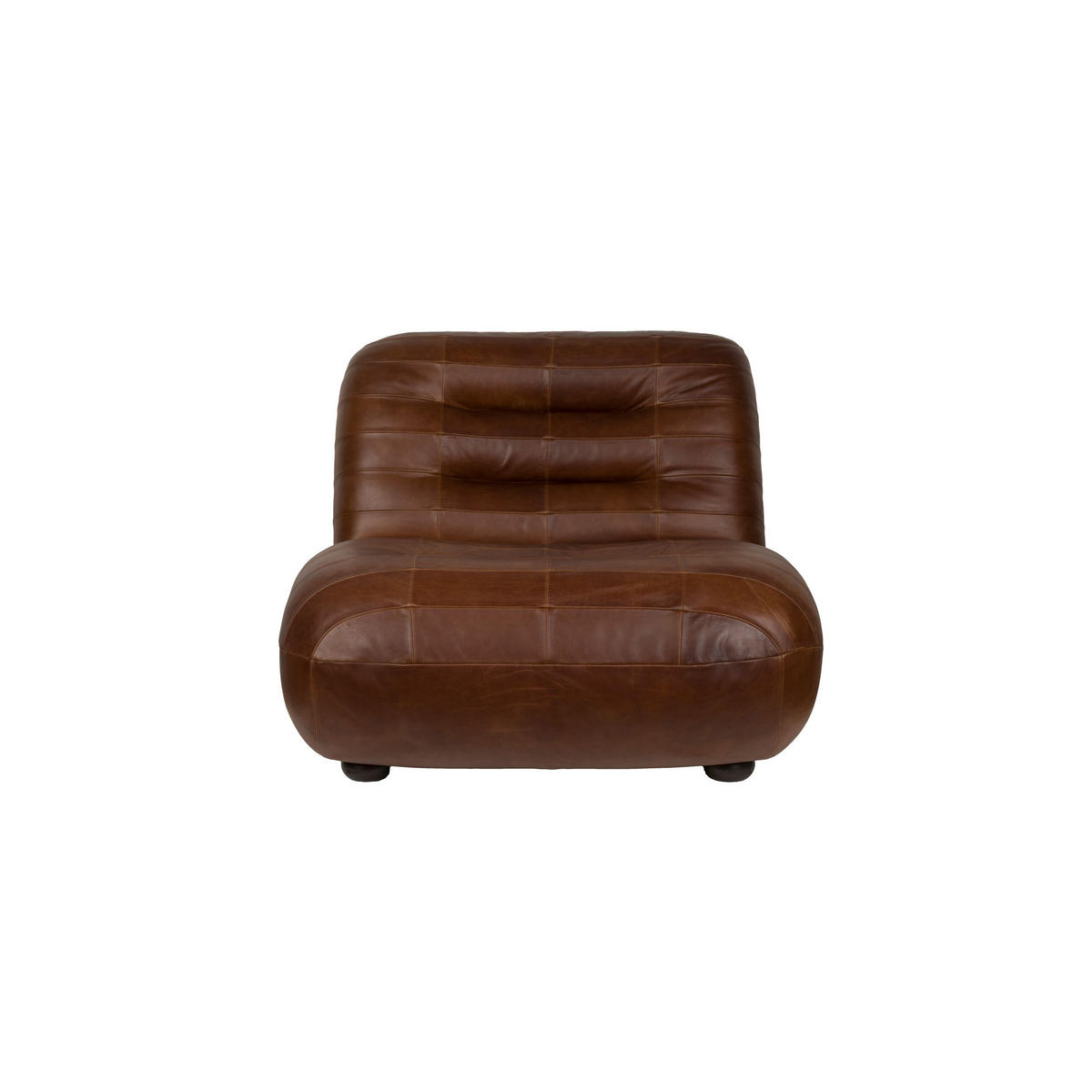 SESSEL Wyatt Leder Schokolade braun - Dunkelblau, Leder (87/70.5/101cm) - Dutchbone