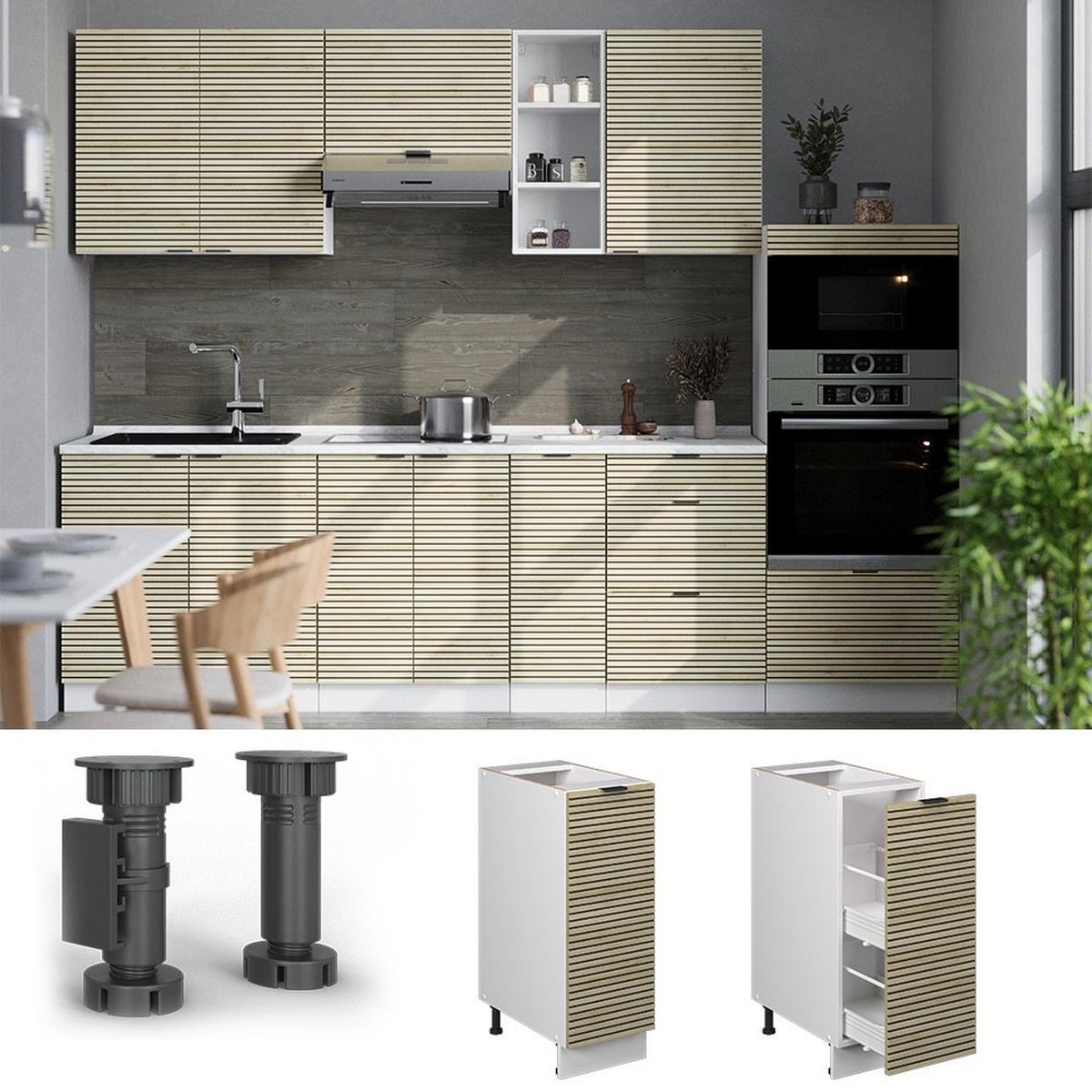APOTEKARSKÅP Fame-Line Ekpanel 30 cm , AP Oak - Vit/Ekfärgad, Träbaserade material (30/82/60cm) - Vicco