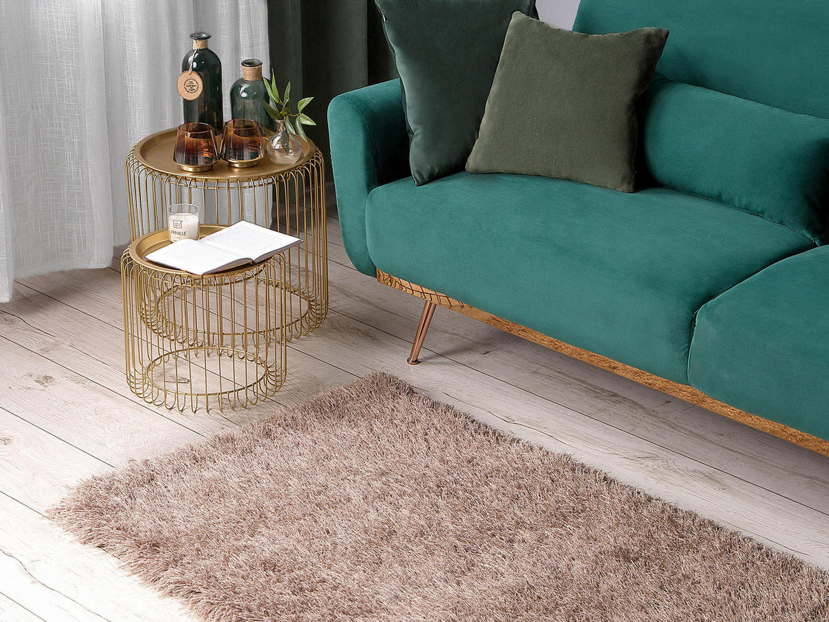 SHAGGY-TEPPICH Cide 150/80 cm - Beige, Kunststoff (80/150cm) - Beliani