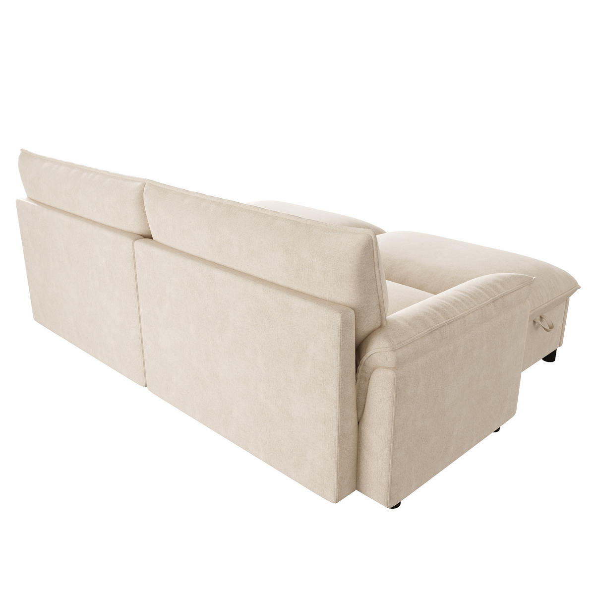 WOHNLANDSCHAFT mit 2 Aufbewahrungs-Ottomane 216/142/82 cm Beige - Beige, Textil (77/82/216cm) - Oxeza