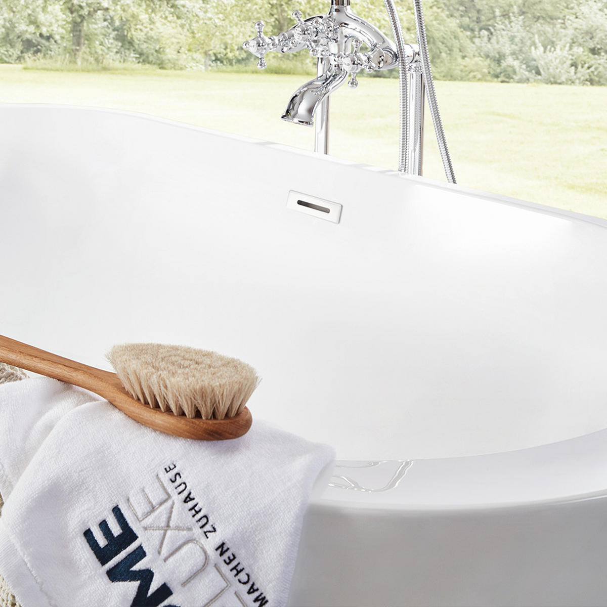 FREISTEHENDE BADEWANNE CODO - Weiß - Weiß, Keramik (170/58/80cm) - Home Deluxe