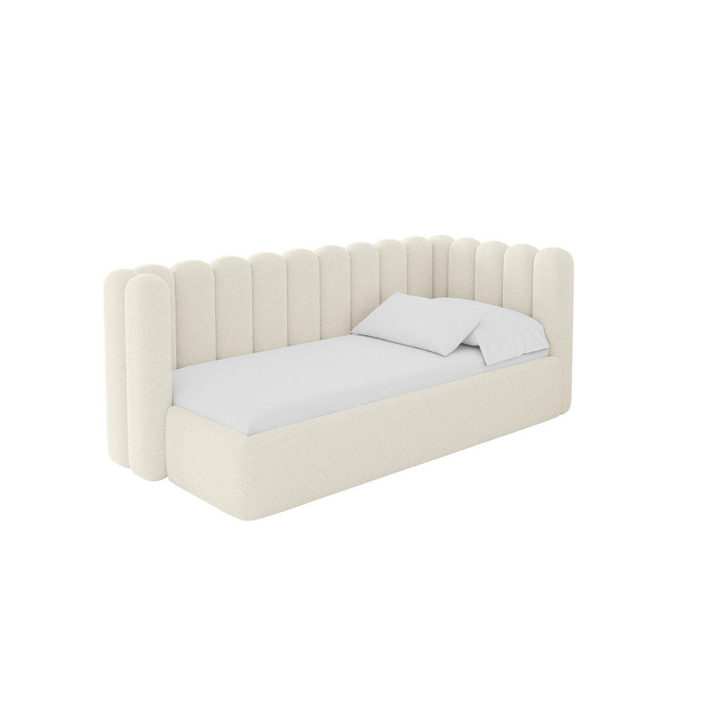 ALTDECOR JEDNOLŮŽKOVÁ POSTEL pro mládež s úložným prostorem, vlevo - HUGY 80x200 béžová