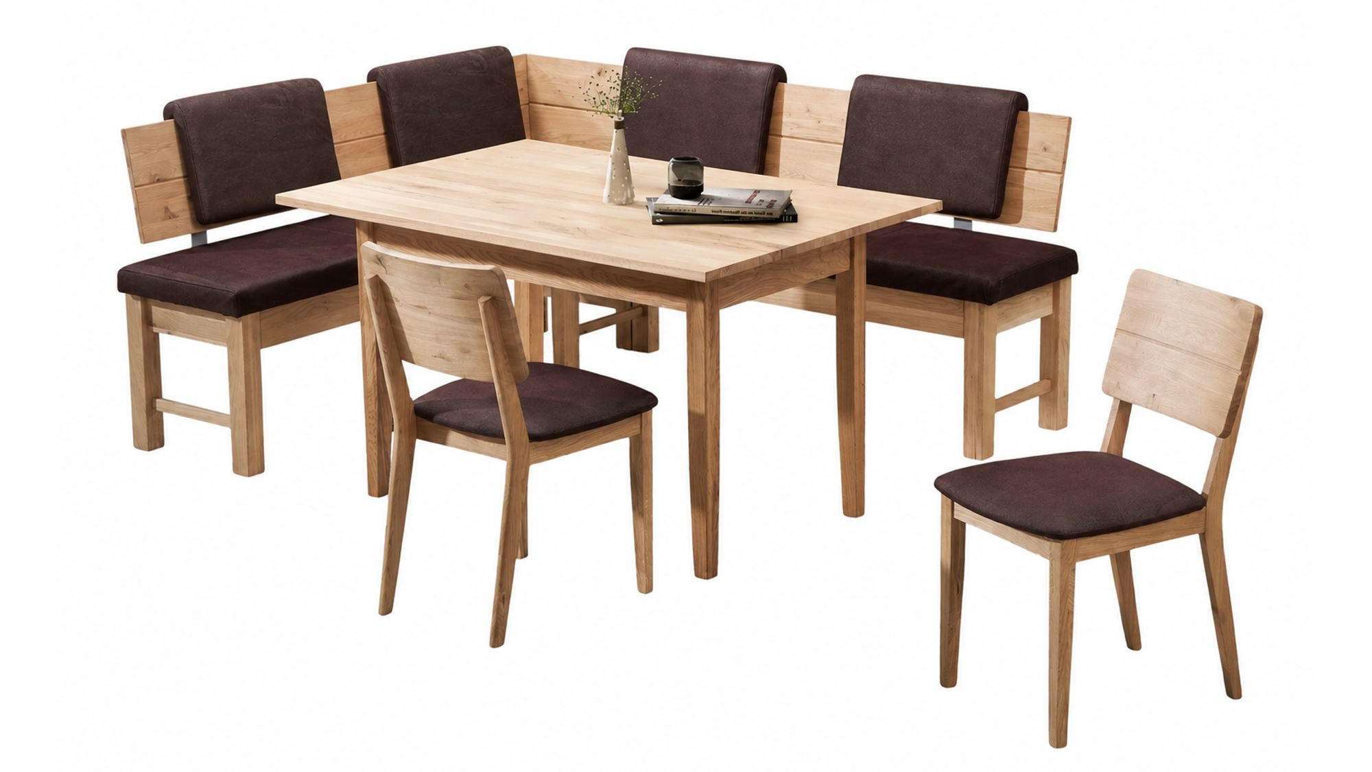 ECKBANKGRUPPE Modern Dyan 2 für 7 Personen Massivholz Wildeiche/Braun - Wildeiche/Braun, Holz (167/85/192cm) - 58aufmkessel