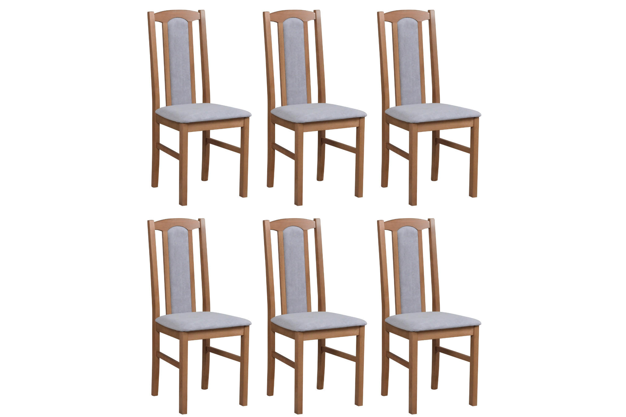 ESSZIMMERSTUHL - Set 6x BOS 7 hell nussbaum, soro 90 - Hellbraun/Cappuccino, Holz (43/96/40cm) - Leaf Design
