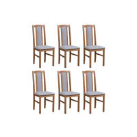 ESSZIMMERSTUHL - Set 6x BOS 7 hell nussbaum, soro 90 - Hellbraun/Cappuccino, Holz (43/96/40cm) - Leaf Design