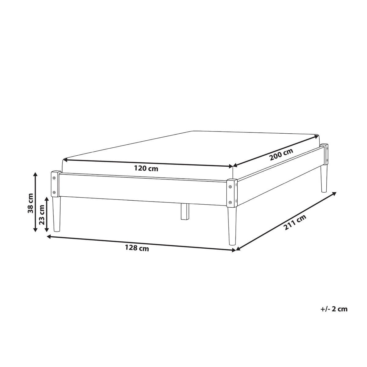 BETT ohne Kopfteil 120/200 Kiefernholz Hellbraun Veyrac - Hellbraun/Braun, Holz (120/200cm) - Beliani