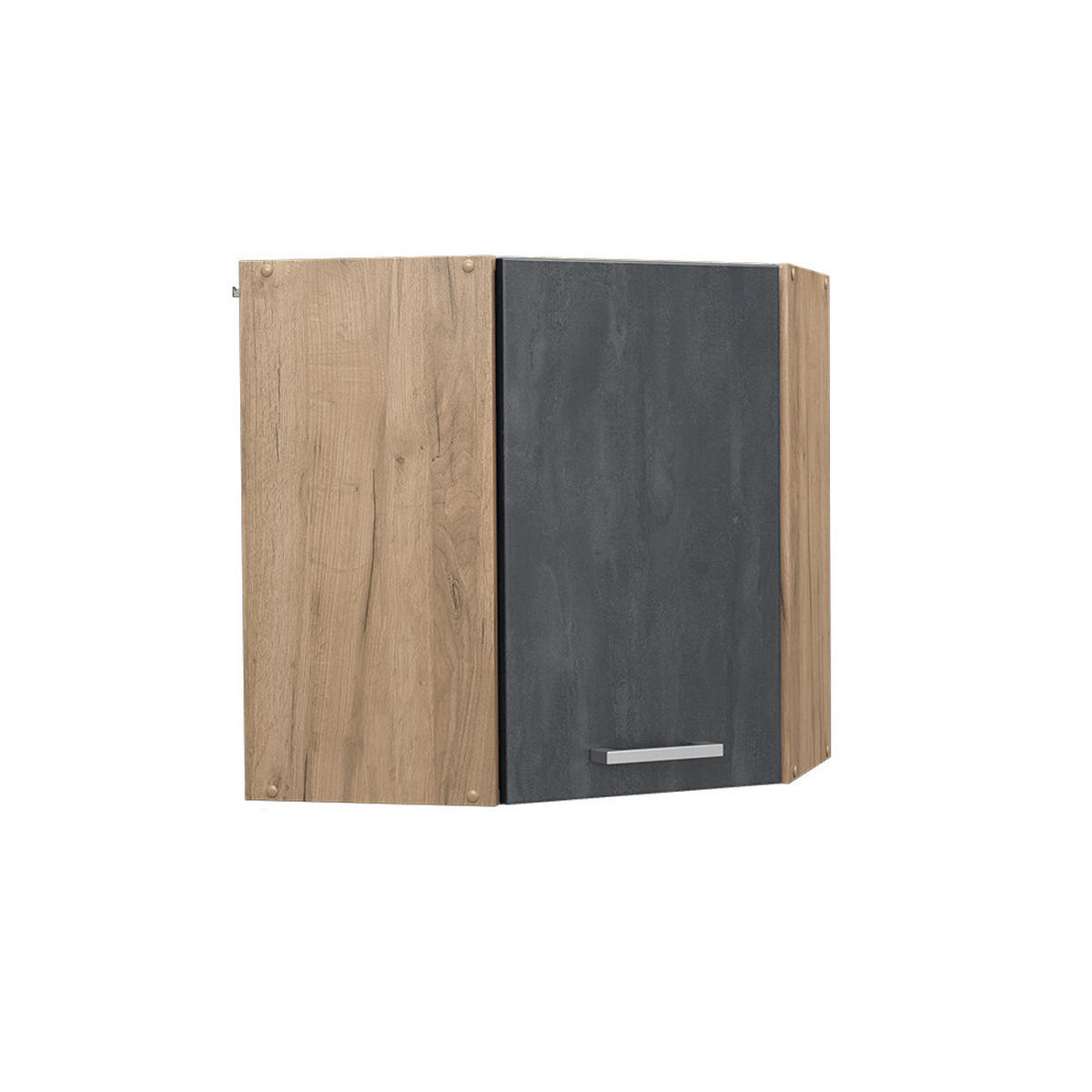 ECKHÄNGESCHRANK R-Line Schwarz Beton 57 cm - Honigeiche/Eiche Wotan, Holzwerkstoff (57/60/34.1cm) - Vicco