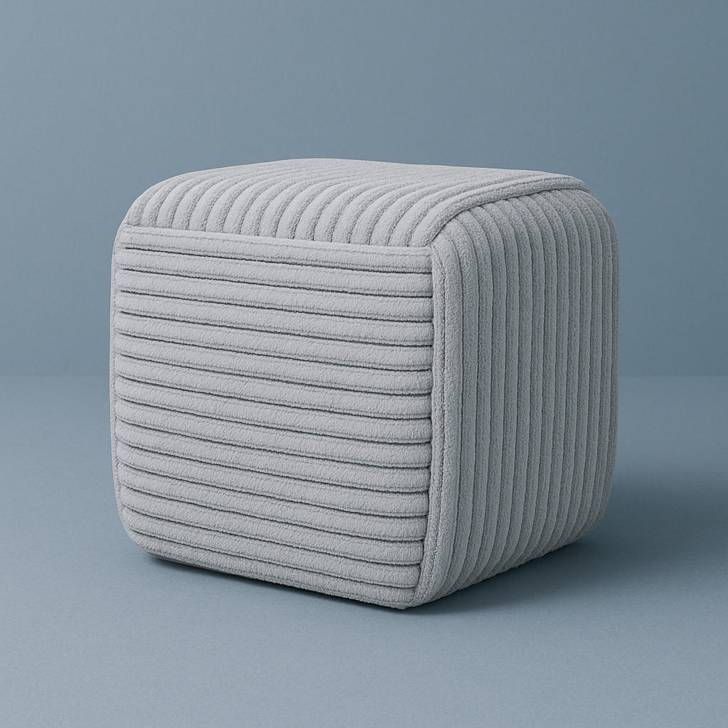 POUF Wiki grau 43/43/38 cm Textil - Grau, Textil (43/38/43cm) - Mondex