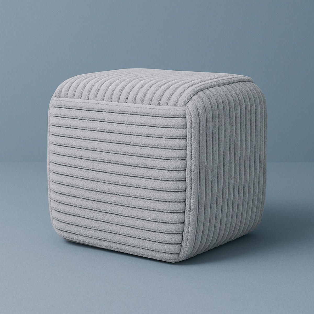 POUF Wiki grau 43/43/38 cm Textil - Grau, Textil (43/38/43cm) - Mondex