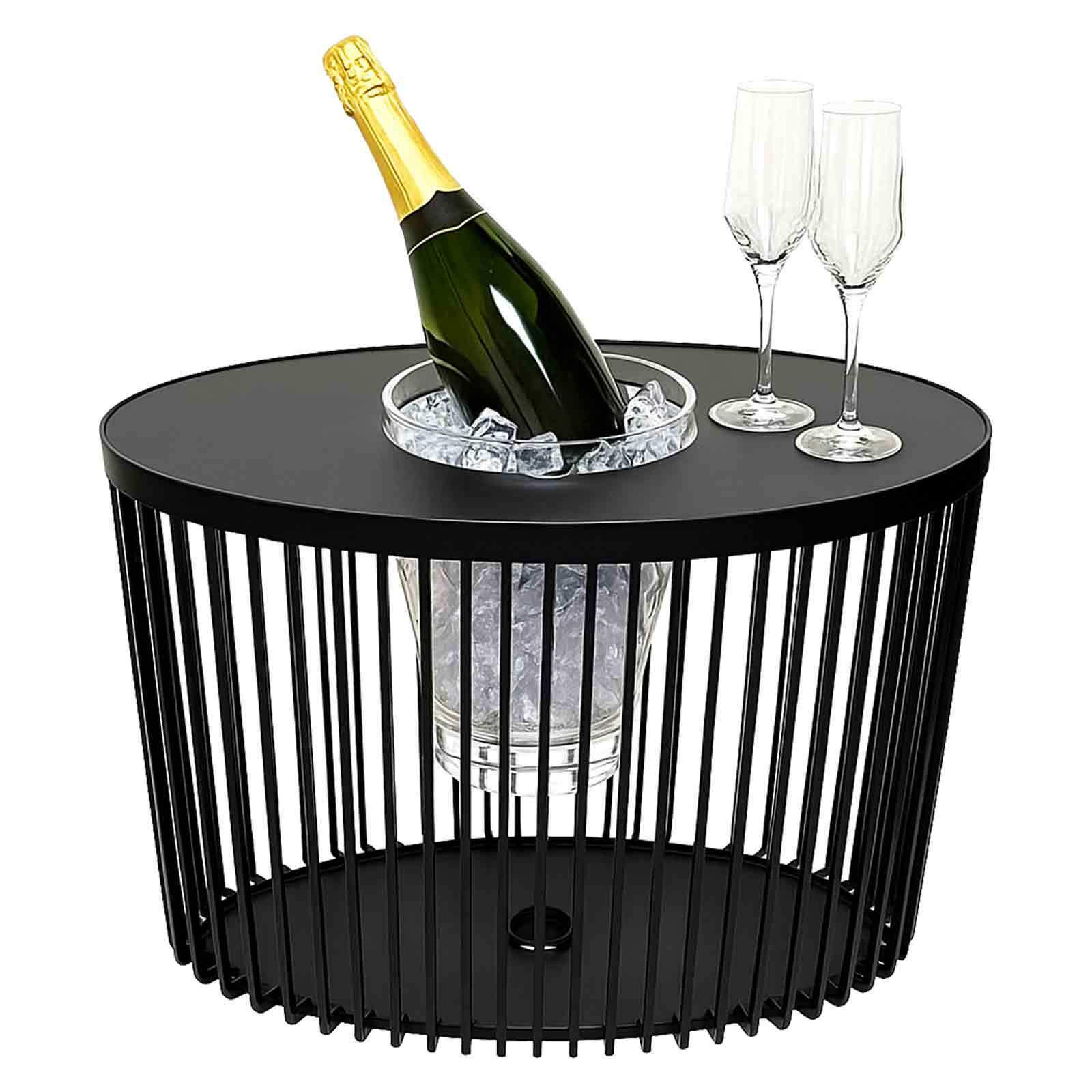 BEISTELLTISCH MIT ACRYL-KÜHLER Stockholm schwarz 46 cm - Schwarz, Kunststoff (57.5/35/46cm) - COOTAB Cooler Table