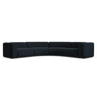 ECKSOFA Samt Stoff Blau - Blau/Schwarz, Kunststoff/Textil (318/318cm) - Makamii
