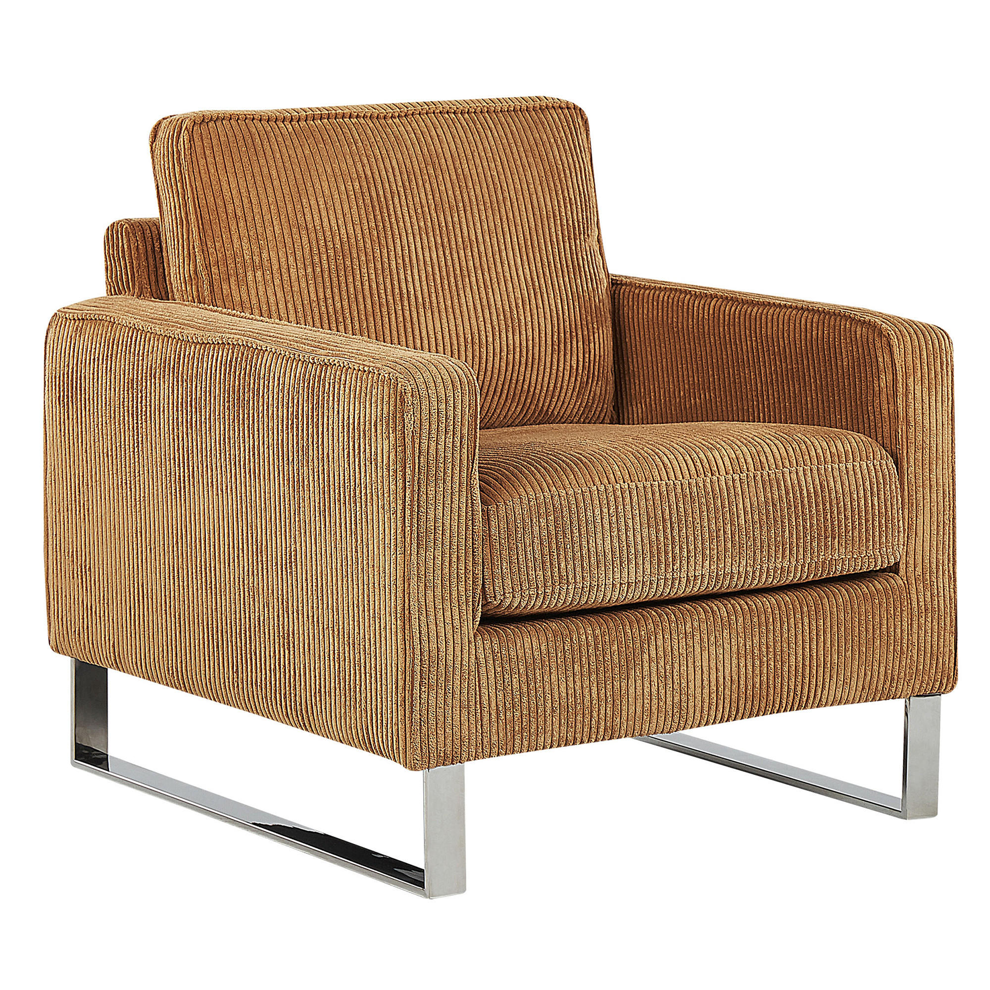 SESSEL Cord Braun Vind - Braun, Textil/Metall (76/82/82cm) - Beliani