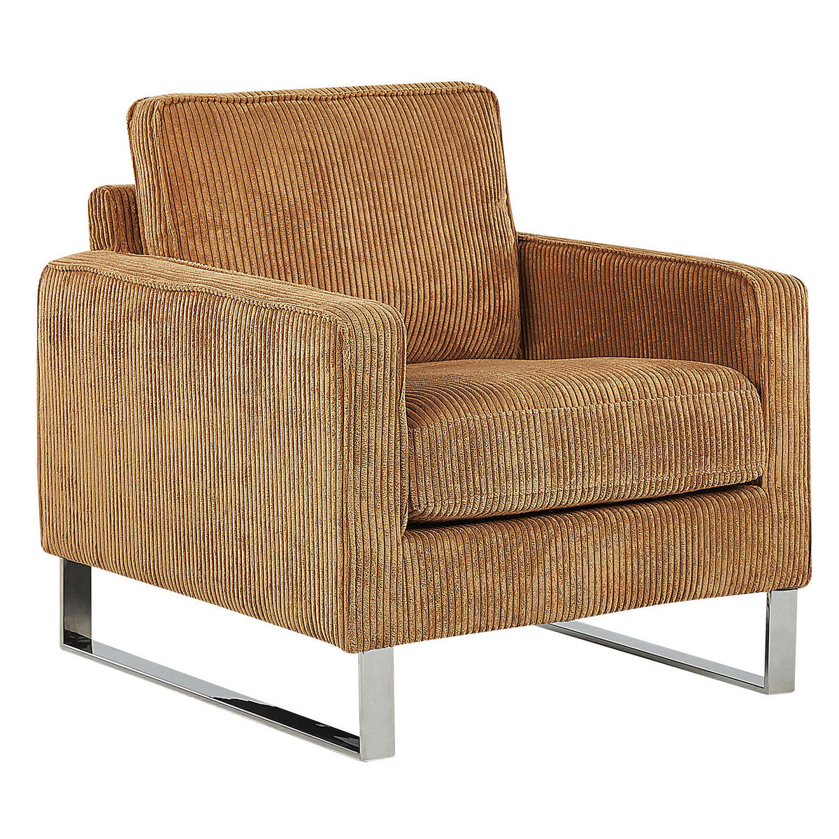 SESSEL Cord Braun Vind - Braun, Textil/Metall (76/82/82cm) - Beliani