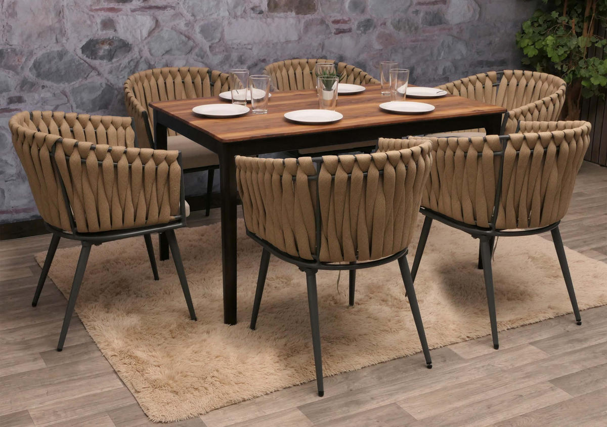 ESSZIMMERSTUHL Beige, Braun 6er-Set - Beige/Braun, Textil (61/82/57cm) - MCW