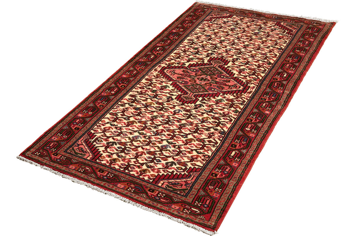 LÄUFER Orient handgeknüpft Assadabad Beige, Rot 197/76 cm Schurwolle - Beige/Rot, Textil (76/197cm) - Looma