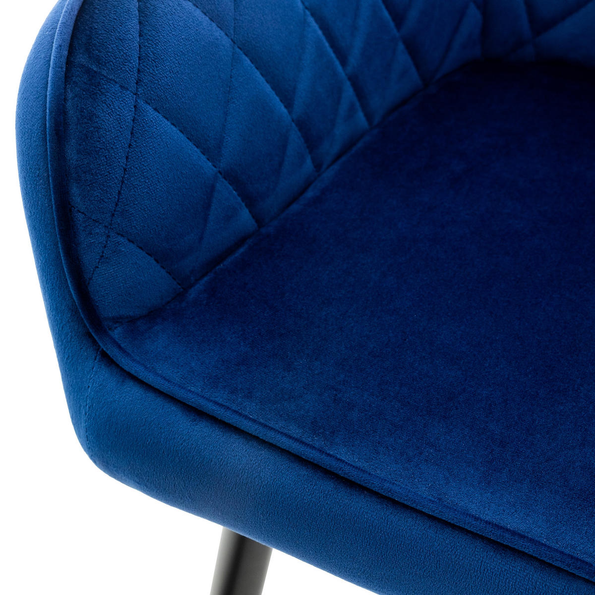 ESSZIMMERSTUHL Samt Dunkelblau 2er Set - Blau, Metall (63/80/60cm) - ML-DESIGN