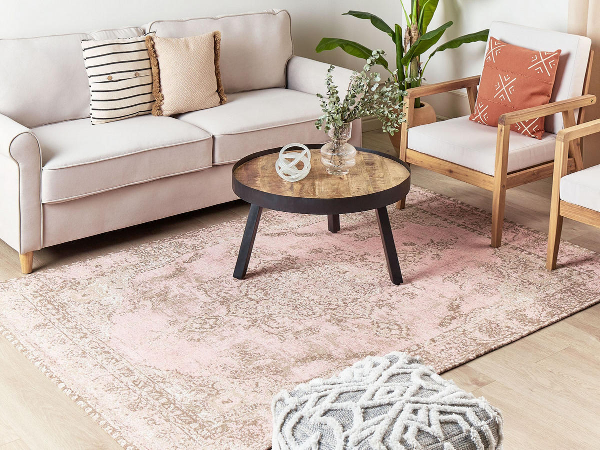 KURZFLOR-TEPPICH Matarim 230/160 cm - Pink, Textil (160/230cm) - Beliani