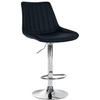 BARHOCKER Lederlook schwarz - Chromfarben/Schwarz, Textil/Metall (49.5/91/50cm) - CLP