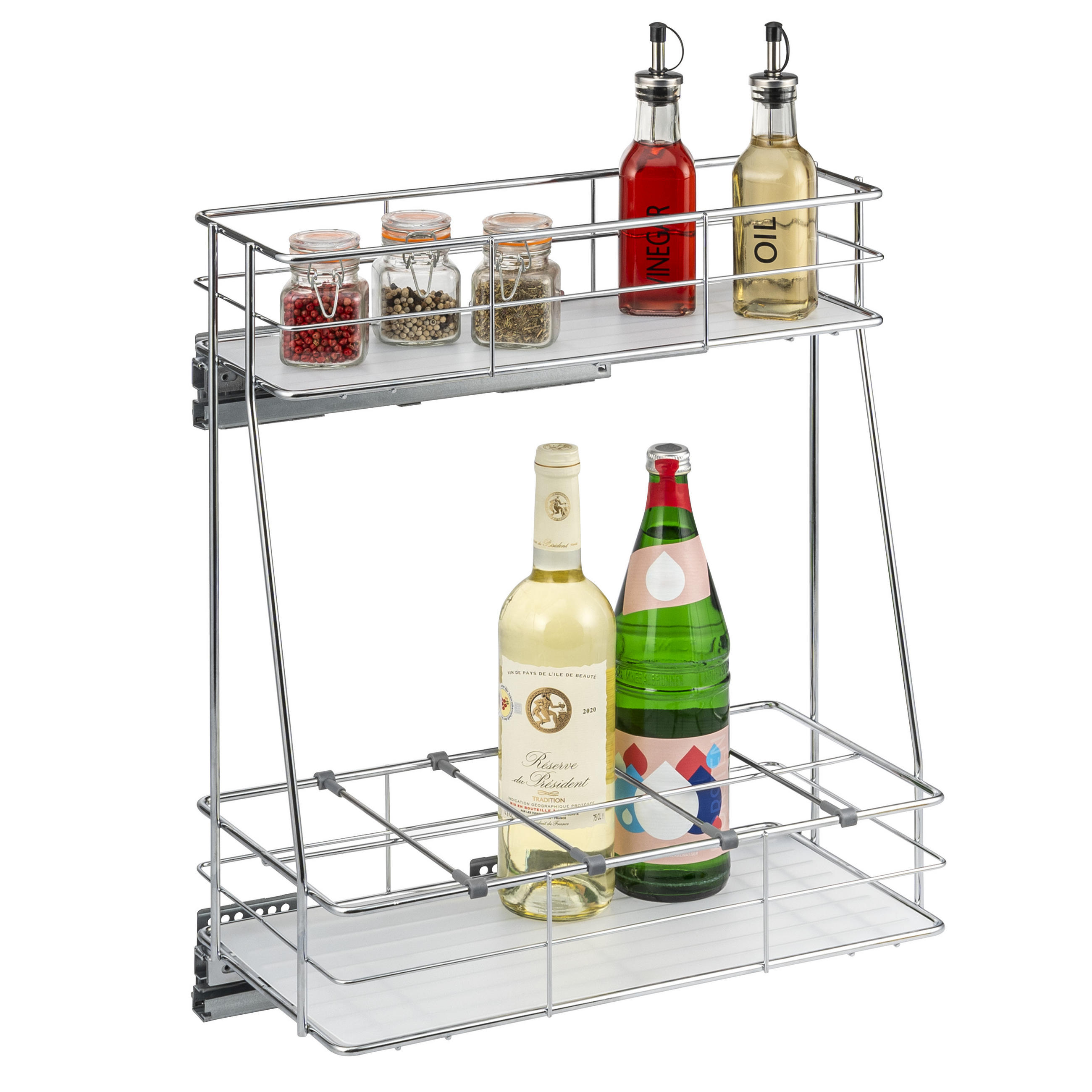 TELESKOP-SCHRANKAUSZUG, silber, Metall - Chromfarben, Metall (23/52/44cm) - bremermann