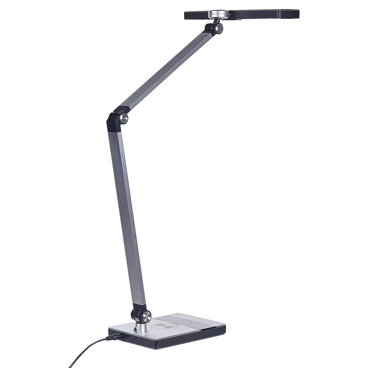 SCHREIBTISCHLAMPE Lacerta 19/28/73 cm - Silberfarben, Metall (19/28/73cm) - Beliani