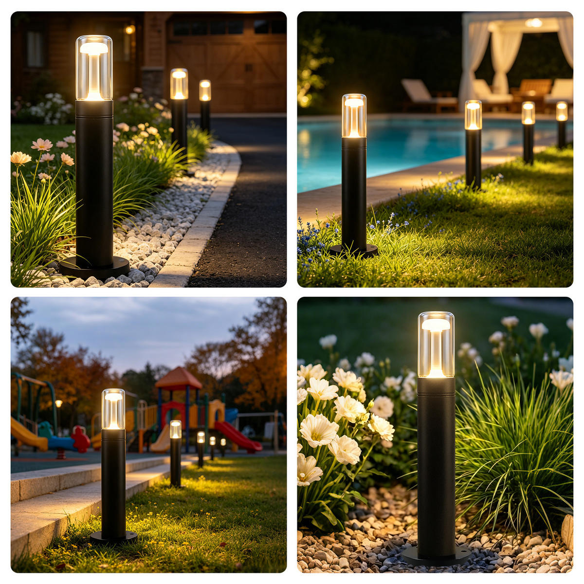 LED WEGELEUCHTE Frelis 11.8/6.5/40 cm - Schwarz, Glas/Metall (11.8/6.5/40cm) - ZMH