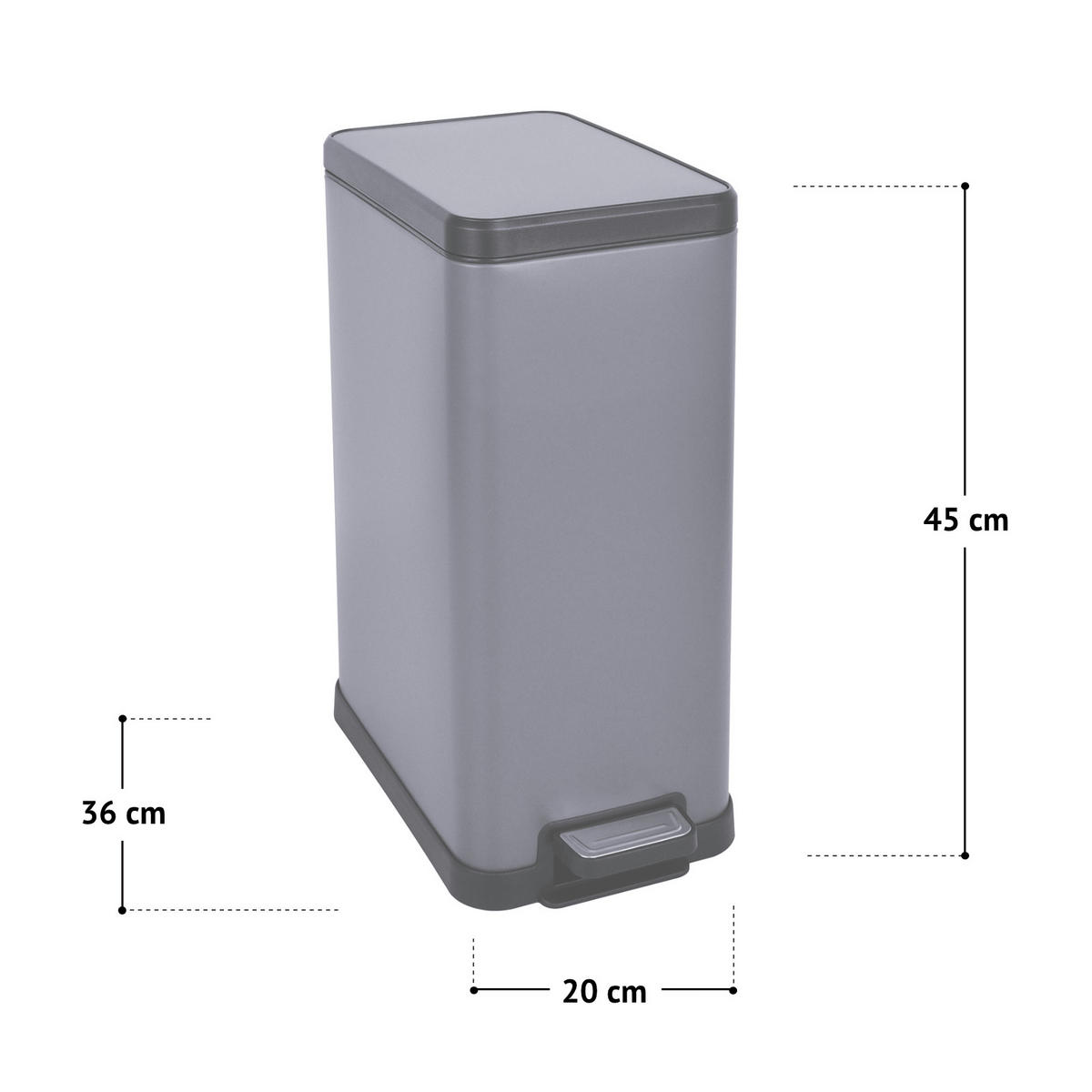 MÜLLEIMER STM15 15L Weiß - Weiß, Metall (20/45/36cm) - SVITA
