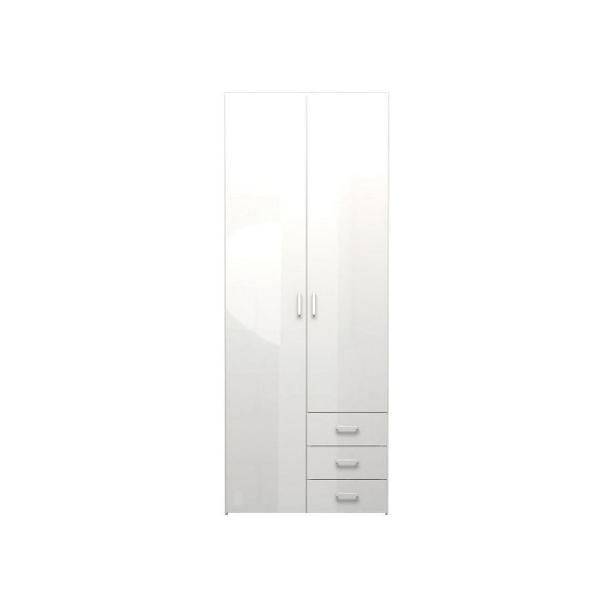 KLEIDERSCHRANK Spell Weiß Hochglanz 78/50/200 cm - Weiß, Holzwerkstoff (78/200/50cm) - ebuy24
