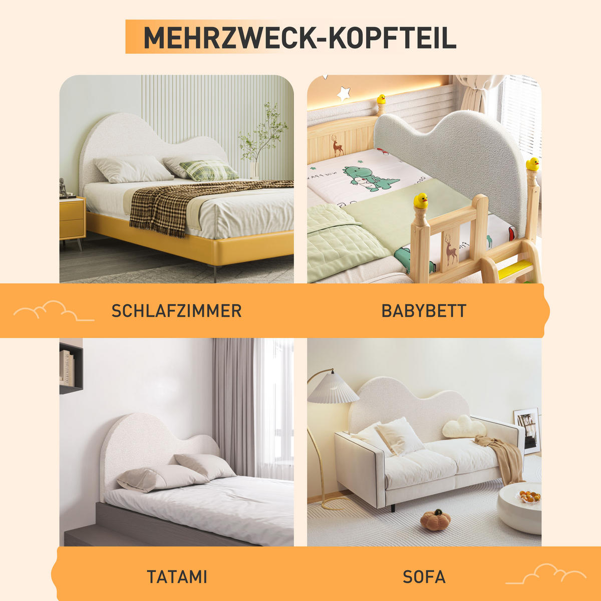 KOPFTEIL Kunstfleece Beige 80*160cm - Beige, Textil (5/80/153cm) - Vercart