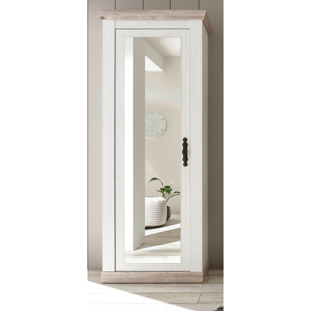 Thumbnail - Furn.Design Garderobenschrank, Weiß, Pinien, Metall, Nachbildung,Pinie, 5 Fächer, Sockel, 73x201x38 cm, FSC 100%, Garder...