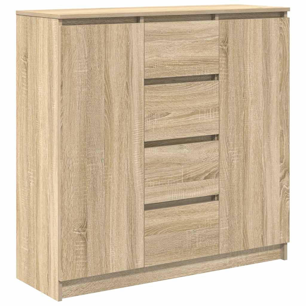 SIDEBOARD Mit Schubladen Sonoma-Eiche 100,5/35/98,5 Cm - Braun, Holzwerkstoff (35/98.5/100.5cm) - vidaXL