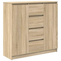 SIDEBOARD Mit Schubladen Sonoma-Eiche 100,5/35/98,5 Cm - Braun, Holzwerkstoff (35/98.5/100.5cm) - vidaXL