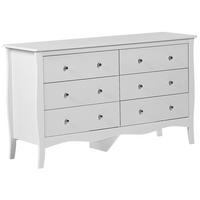 KOMMODE 6 Schubladen Metallgriffe weiß Winchester - Weiß, Holzwerkstoff (130/75/40cm) - Beliani