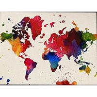 POSTER Weltkarte Aquarell 24X30cm Rahmenlos - Klar, Papier (24/5/30cm) - Nacnic