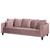 3-SITZER SOFA - Samt - Mauve, Textil (228/85/90cm) - home24